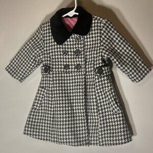 Kenneth Cole Reaction 12M SZ Vintage inspired Houndstooth Girls Winter Coat Clas